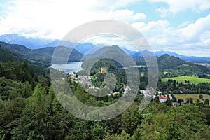 THE VIEW FROM BAVARIAS NEUSCHWANSTEIN CASTLE